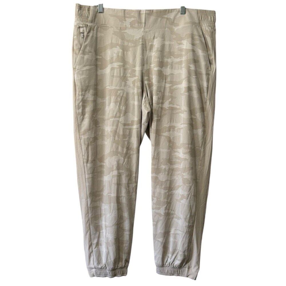 Athleta Tall Brooklyn‎ Beige Camo Jogger Athletic Pants Women Size 20 Athleisure